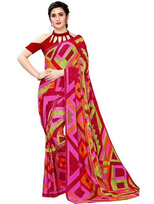 abstract printed saree - 18047915 - Very Small Image - 1