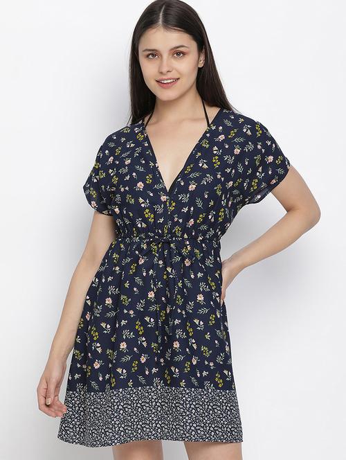 tie front floral coverup - 18048184 - Very Small Image - 1