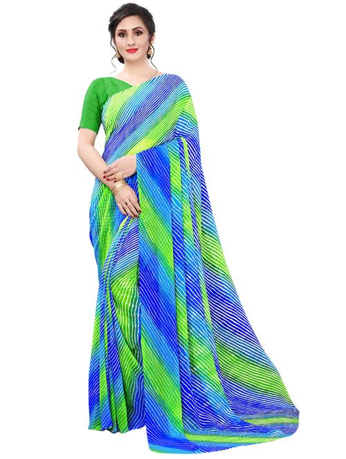 leheriya printed saree with blouse - 18048410 - Very Small Image - 1