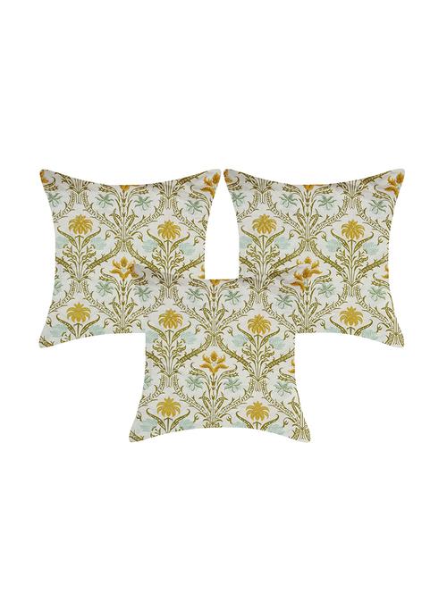 texstylers pure cotton reversible all over print 12x12 inches jaipuri cushion cover, set of 3 - 18048481 - Very Small Image - 1