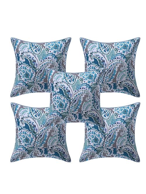 texstylers pure cotton reversible all over print 12x12 inches jaipuri cushion cover, set of 5 - 18048516 - Very Small Image - 1
