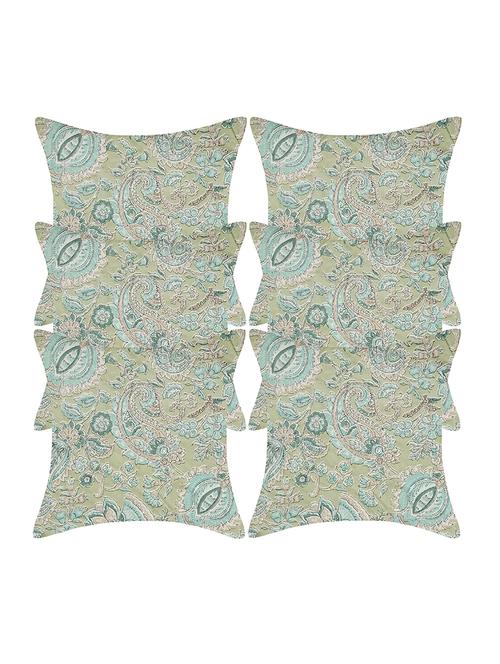 texstylers pure cotton reversible all over print 12x12 inches jaipuri cushion cover, set of 6 - 18048534 - Very Small Image - 1