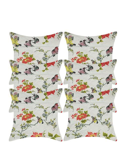 texstylers pure cotton reversible all over print 12x12 inches jaipuri cushion cover, set of 6 - 18048536 - Very Small Image - 1