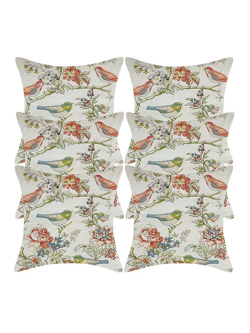 texstylers pure cotton reversible all over print 12x12 inches jaipuri cushion cover, set of 6 - 18048537 - Very Small Image - 1