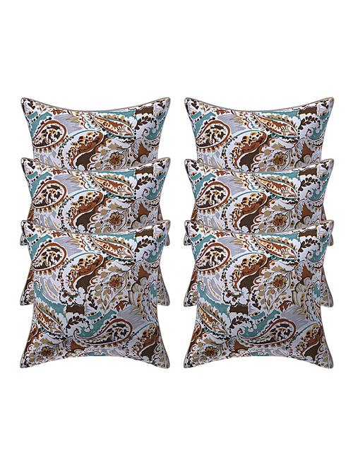 texstylers pure cotton reversible all over print 12x12 inches jaipuri cushion cover, set of 6 - 18048545 - Very Small Image - 1