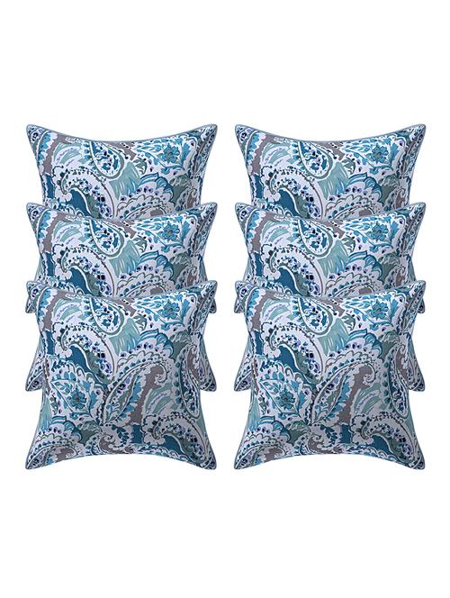 texstylers pure cotton reversible all over print 12x12 inches jaipuri cushion cover, set of 6 - 18048546 - Very Small Image - 1