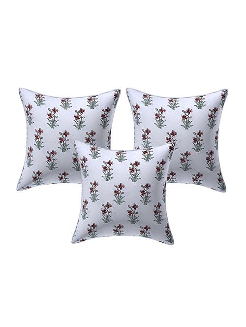 texstylers pure cotton assorted reversible all over print 16x16 inches jaipuri cushion cover, set of 3 - 18048621 - Very Small Image - 1