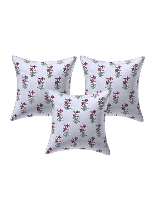 texstylers pure cotton assorted reversible all over print 16x16 inches jaipuri cushion cover, set of 3 - 18048622 - Very Small Image - 1