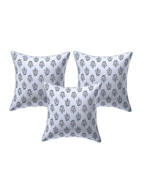 texstylers pure cotton assorted reversible all over print 16x16 inches jaipuri cushion cover, set of 3 - 18048623 - Very Small Image - 1