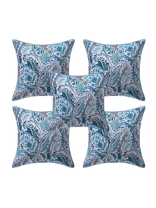 texstylers pure cotton assorted reversible all over print 16x16 inches jaipuri cushion cover, set of 5 - 18048628 - Very Small Image - 1