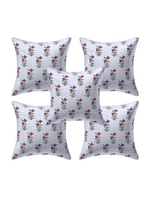 texstylers pure cotton assorted reversible all over print 16x16 inches jaipuri cushion cover, set of 5 - 18048631 - Very Small Image - 1