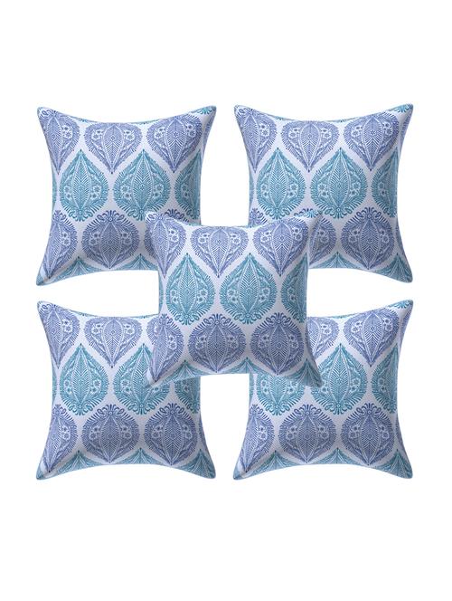 texstylers pure cotton assorted reversible all over print 16x16 inches jaipuri cushion cover, set of 5 - 18048633 - Very Small Image - 1