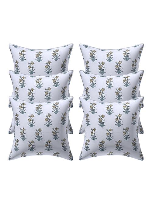 texstylers pure cotton assorted reversible all over print 16x16 inches jaipuri cushion cover, set of 6 - 18048647 - Very Small Image - 1