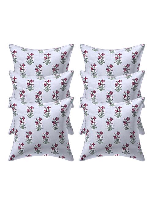texstylers pure cotton assorted reversible all over print 16x16 inches jaipuri cushion cover, set of 6 - 18048649 - Very Small Image - 1