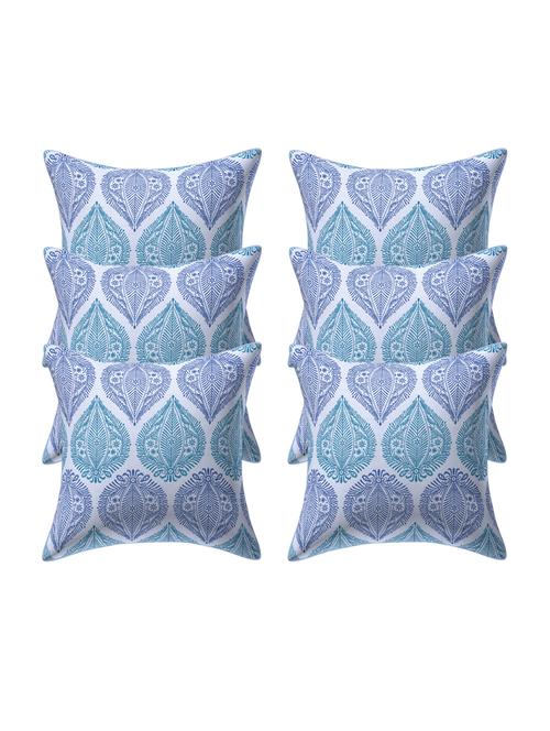 texstylers pure cotton assorted reversible all over print 16x16 inches jaipuri cushion cover, set of 6 - 18048651 - Very Small Image - 1