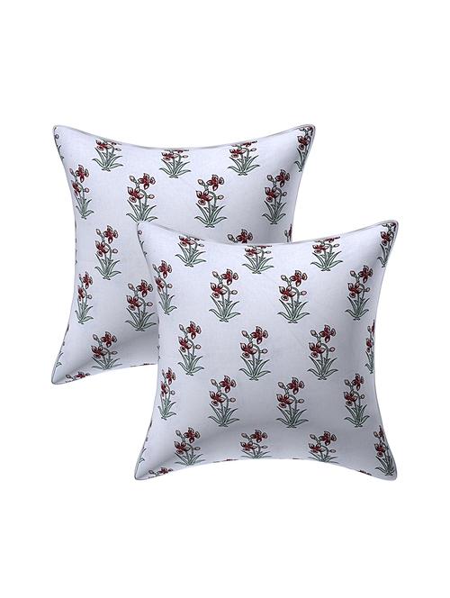 texstylers pure cotton assorted reversible all over print 24x24 inches jaipuri cushion cover, set of 2 - 18048674 - Very Small Image - 1