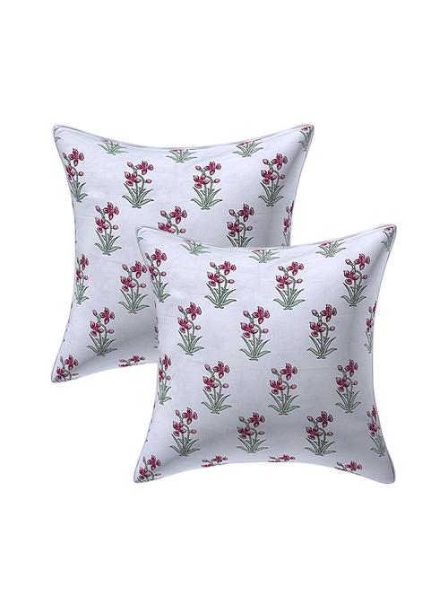 texstylers pure cotton assorted reversible all over print 24x24 inches jaipuri cushion cover, set of 2 - 18048675 - Very Small Image - 1