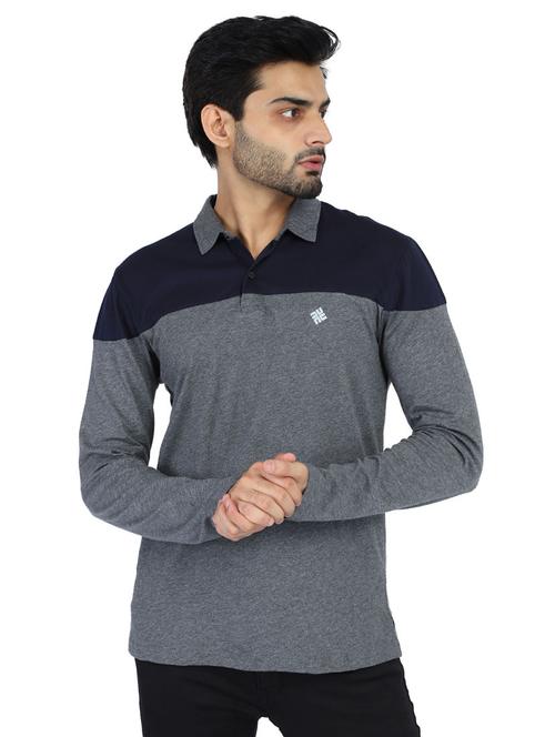 grey color polo t-shirt - 18048768 - Very Small Image - 1