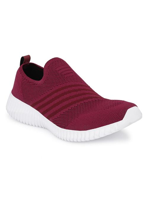 maroon mesh slip on sports shoes - 18048812 - Very Small Image - 1