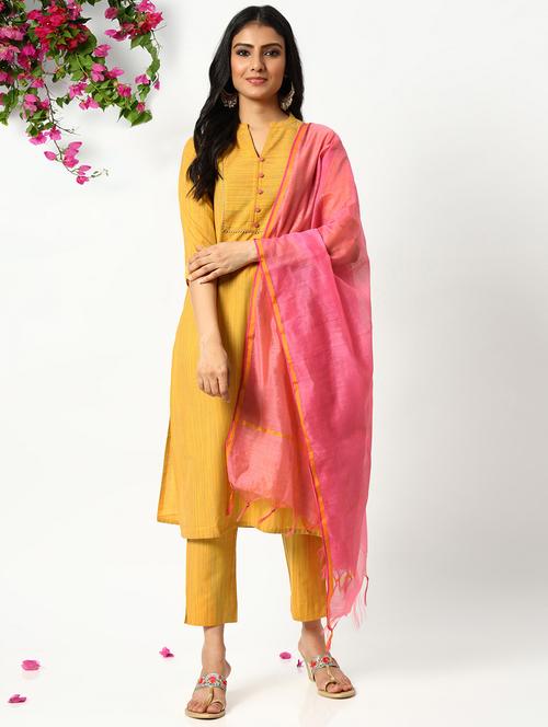 yellow cotton suit set - 18049185 - Very Small Image - 1