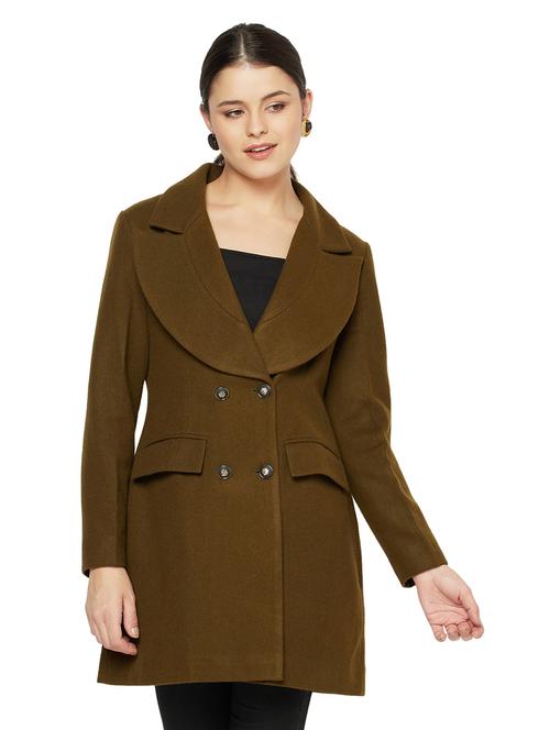 green solid trench/overcoat coat - 18049686 - Very Small Image - 1