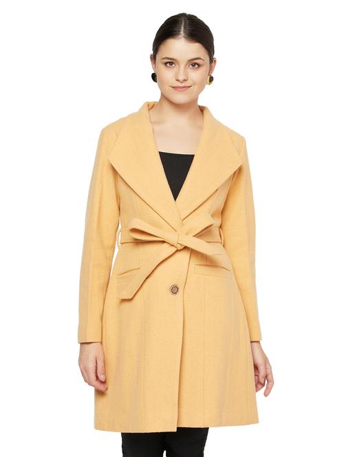 orange solid trench/overcoat coat - 18049690 - Very Small Image - 1