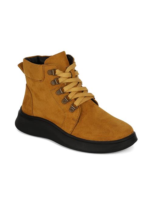 tan faux leather ankle boots - 18049914 - Very Small Image - 1