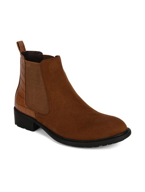 tan faux leather ankle boots - 18049917 - Very Small Image - 1