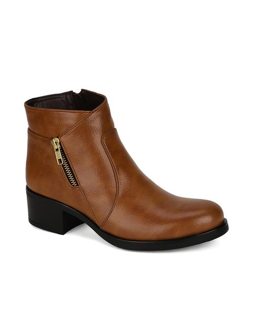 tan faux leather ankle boots - 18049921 - Very Small Image - 1