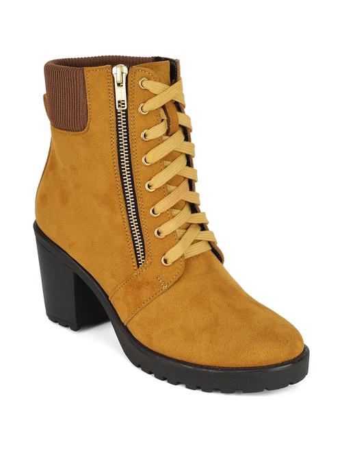 tan faux leather ankle boots - 18049927 - Very Small Image - 1