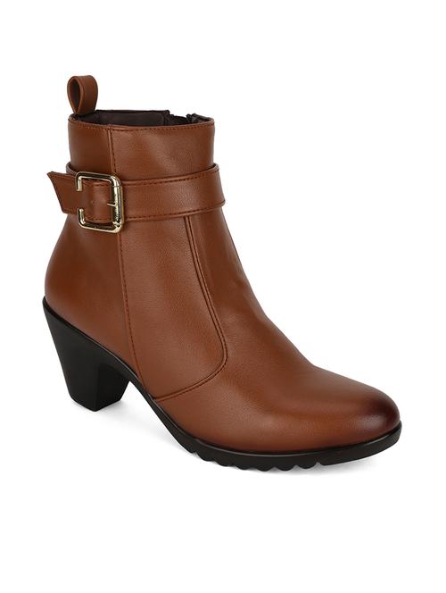 tan faux leather ankle boots - 18049930 - Very Small Image - 1