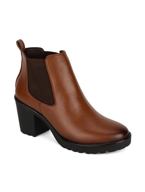 tan faux leather ankle boots - 18049931 - Very Small Image - 1