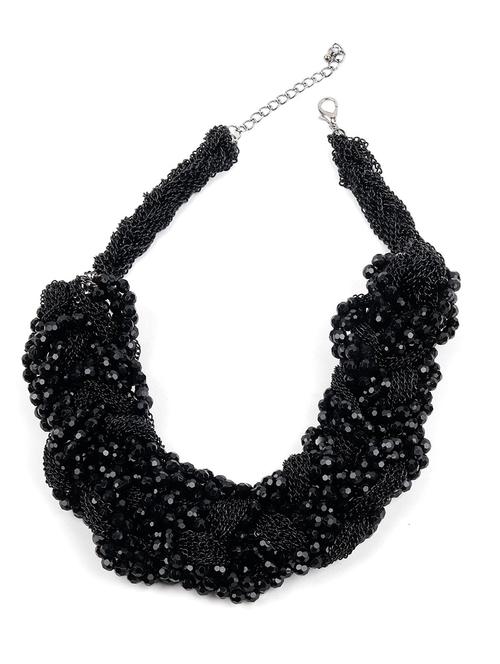 chunky jet black beaded necklace - 18049968 - Very Small Image - 1