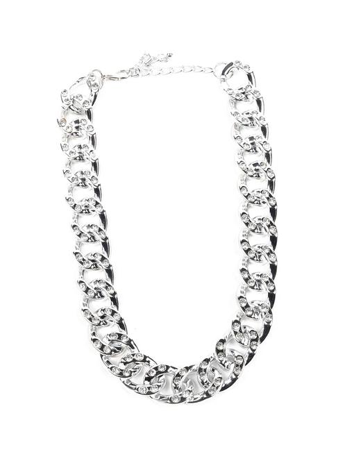 silver-tone chunky interlinked chain necklace - 18049974 - Very Small Image - 1