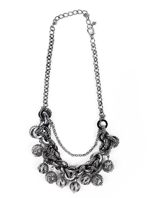 black tone double layered necklace - 18049994 - Very Small Image - 1