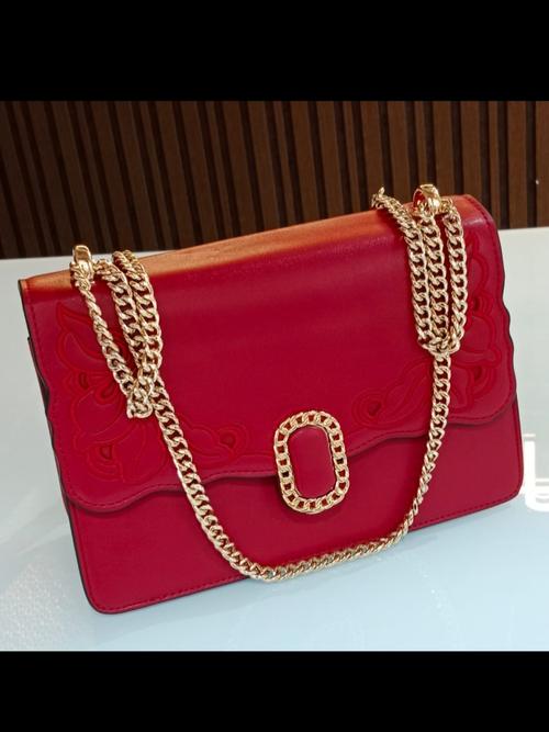 ladies handbag material pu leatherette red - 18050056 - Very Small Image - 1