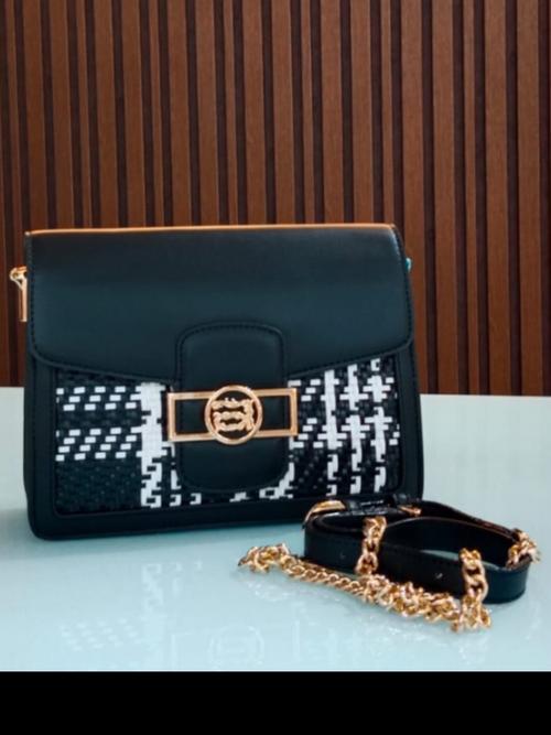 ladies handbag material pu leatherette black - 18050064 - Very Small Image - 1