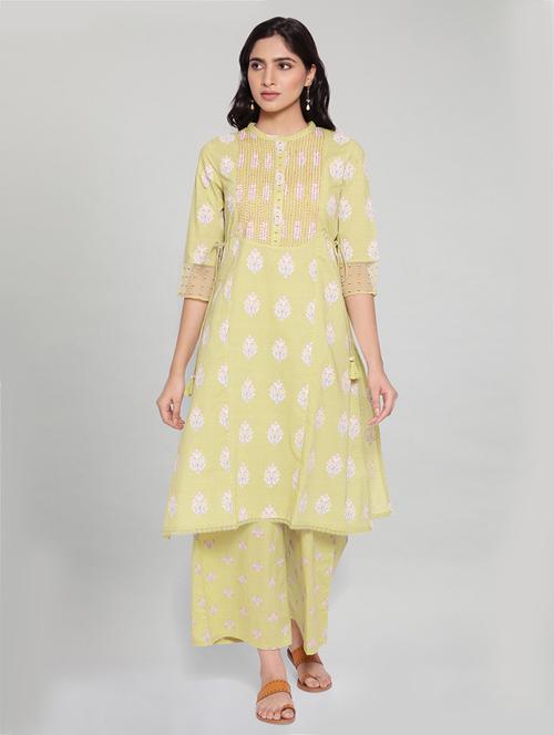 floral kurta palazzo set - 18050093 - Very Small Image - 1