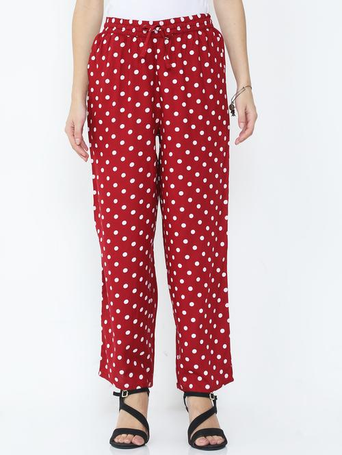 mid rise polka dot palazzo - 18050210 - Very Small Image - 1