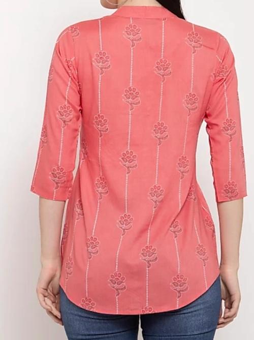 orange georgette top - 18050275 - Very Small Image - 1