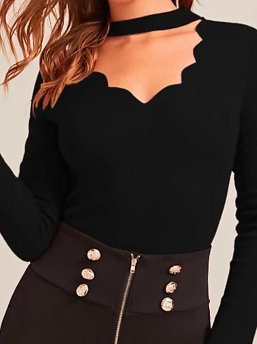 black hosery top - 18050376 - Very Small Image - 1
