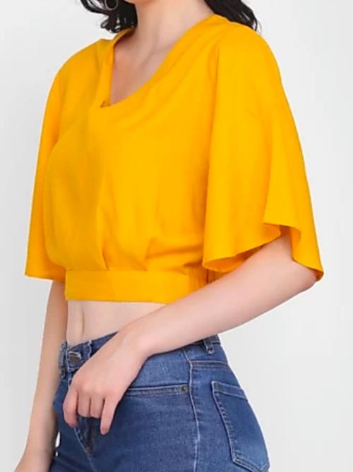yellow hosery top - 18050643 - Very Small Image - 1