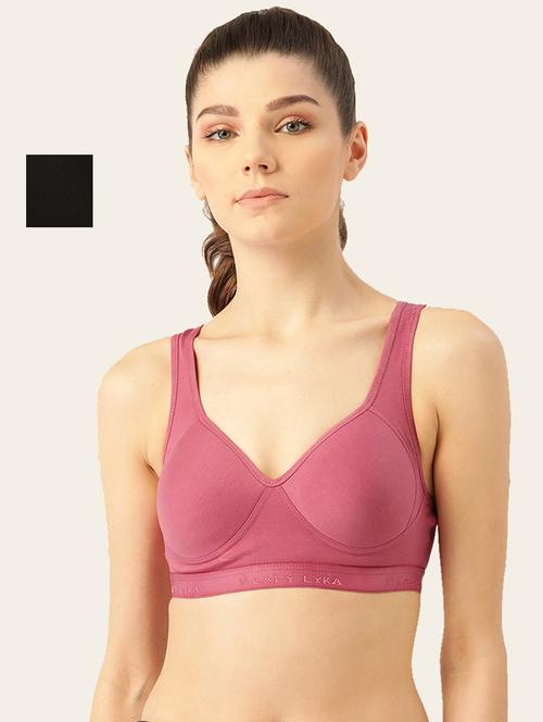 set of 2 solid sports bra - 18050712 - Very Small Image - 1