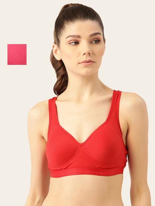 set of 2 solid sports bra - 18050720 - Very Small Image - 1