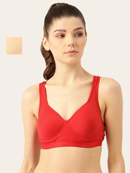 set of 2 solid sports bra - 18050722 - Very Small Image - 1