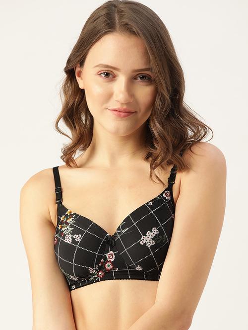 detachable strap checkered t-shirt bra - 18050725 - Very Small Image - 1