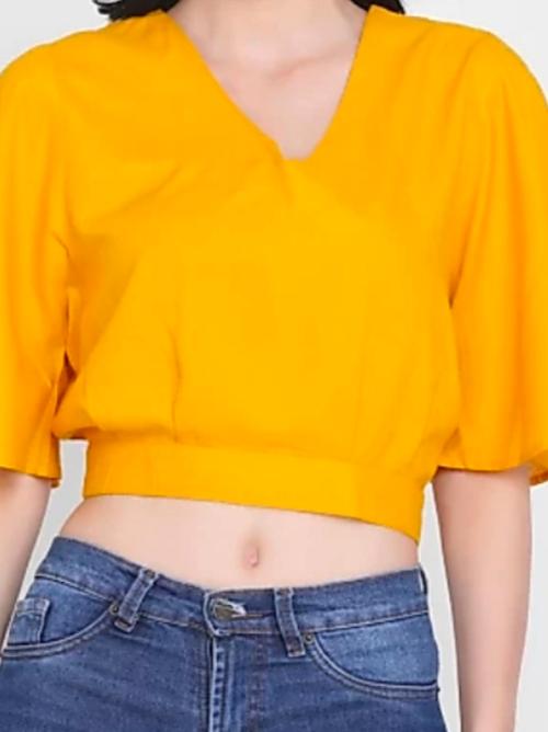 yellow hosery top - 18051099 - Very Small Image - 1