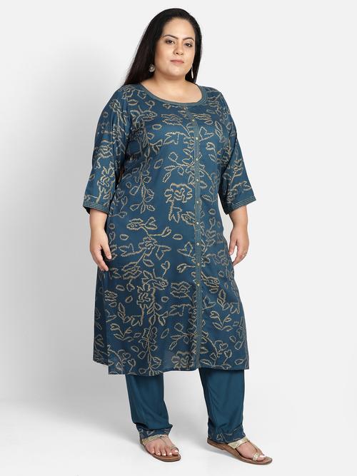 plus size women's printed kurta pant - 18051273 - Very Small Image - 1