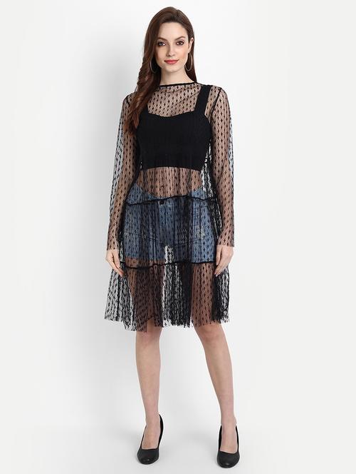 round neck solid tunic - 18051339 - Very Small Image - 1