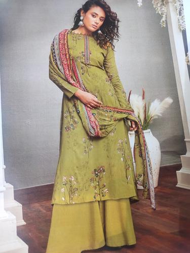 cotton mehandi colour suit - 18051665 - Very Small Image - 1